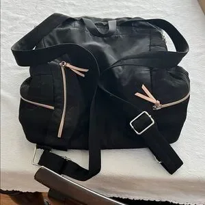 Stella & Dot Black and Pink Backpack Backpack/Black and Pink/Polka Dots/ N06BP – LMKZ CREATIONS main image 2